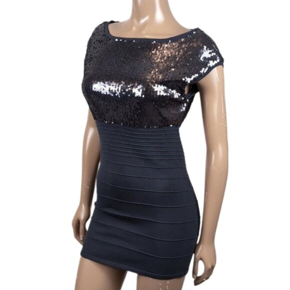3/$20 Forever 21 Sequin Bodycon Dress Bandage Cap Sleeve Party Cocktail Mini - Picture 1 of 11